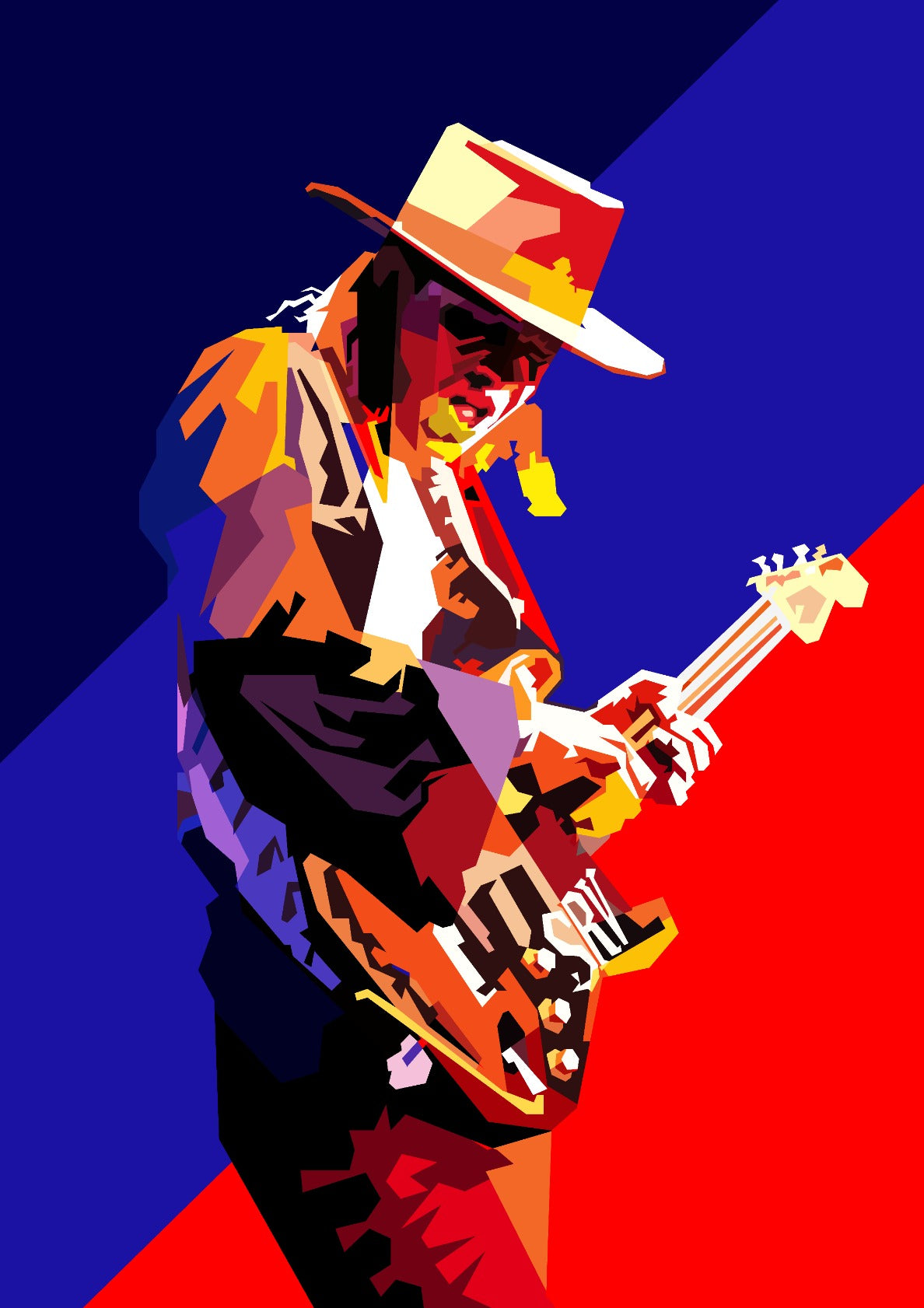 Stevie Ray Vaughan SRV Rock And Blues Guitar Pop Art WPAP