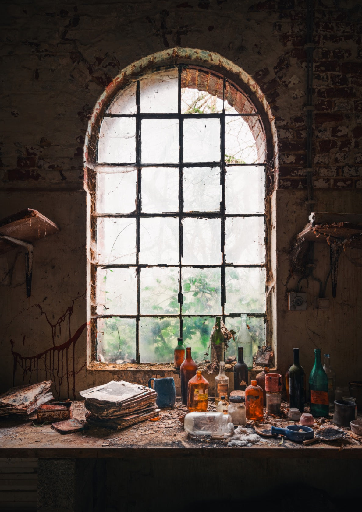 Abandoned Workbench with Books