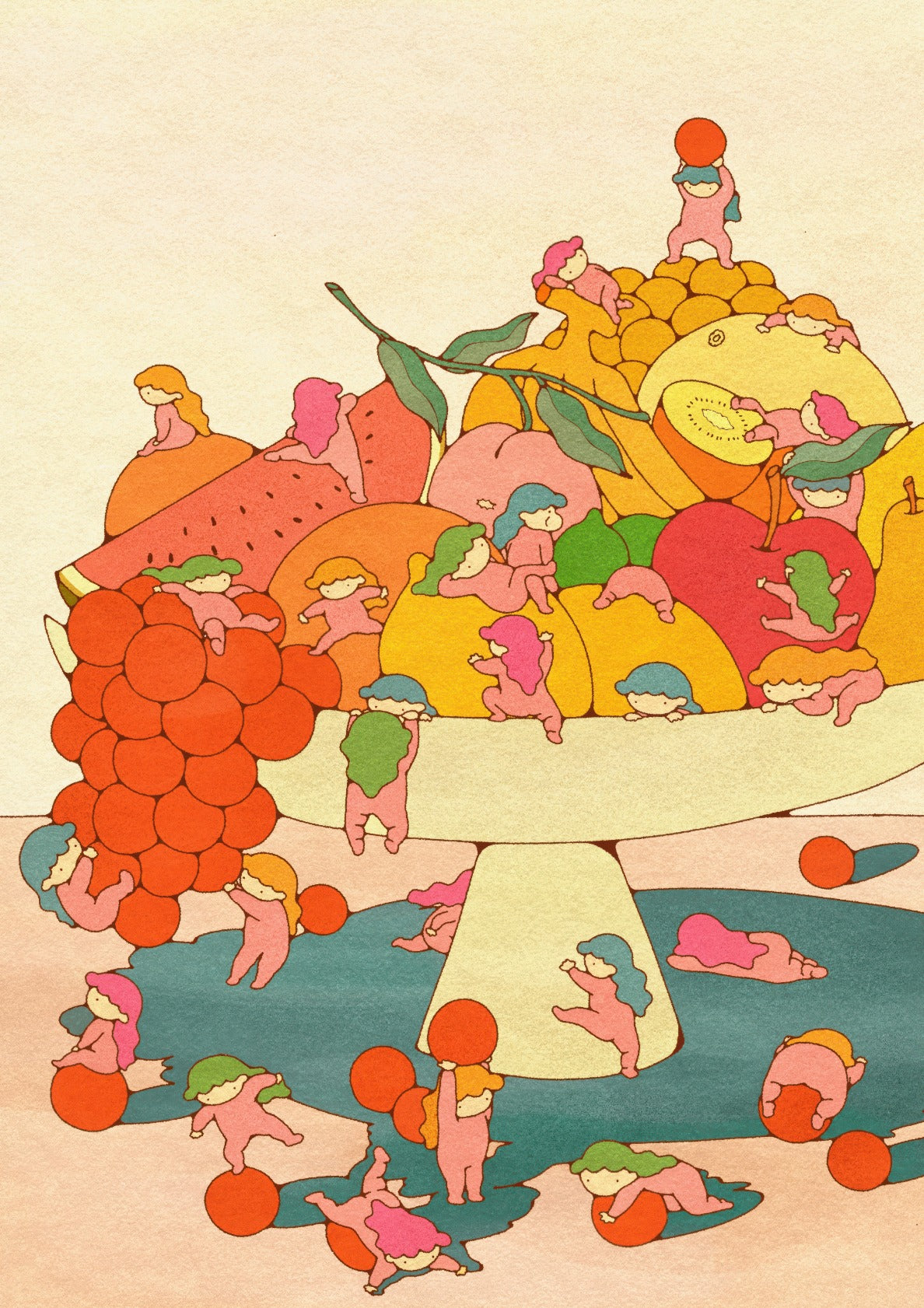 Fruits Vase with Tiny Friends