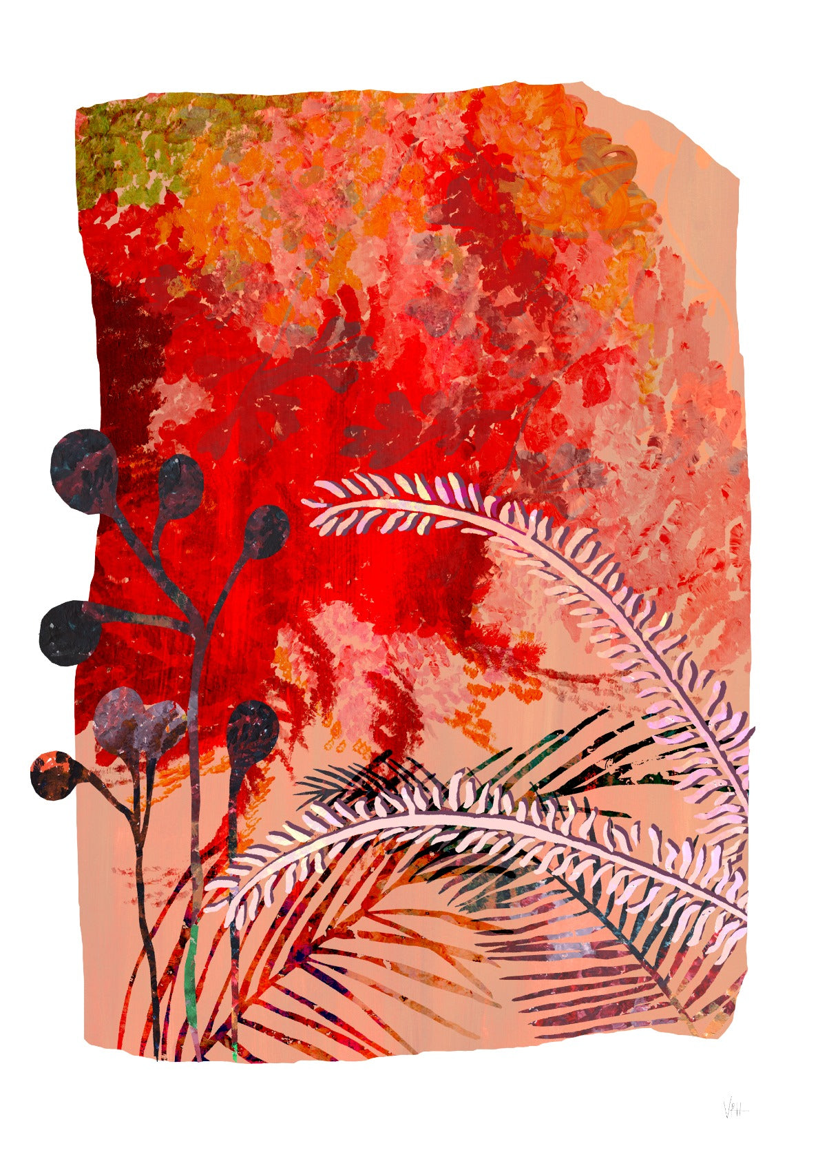 Red Botanical Art Print