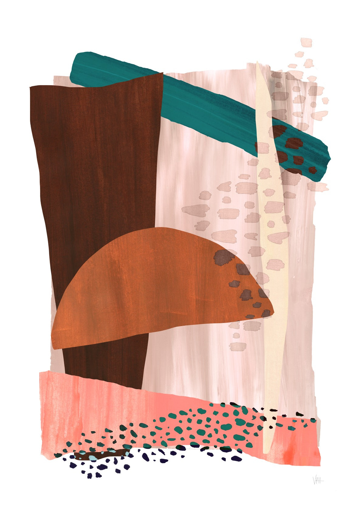 Brown Earth Tone Abstract Art Print