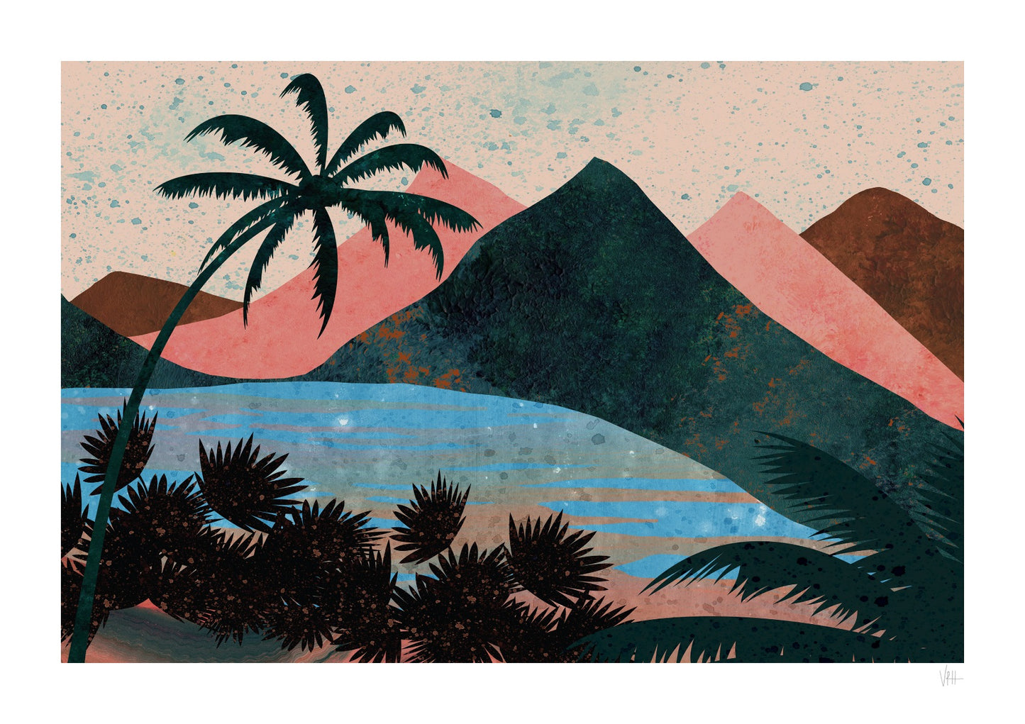 Brazil Sunset Mountain Landscape Print