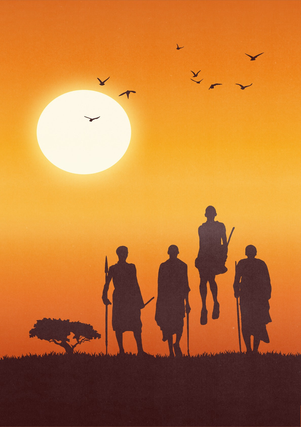 Savannah at Dusk: Maasai Tribe