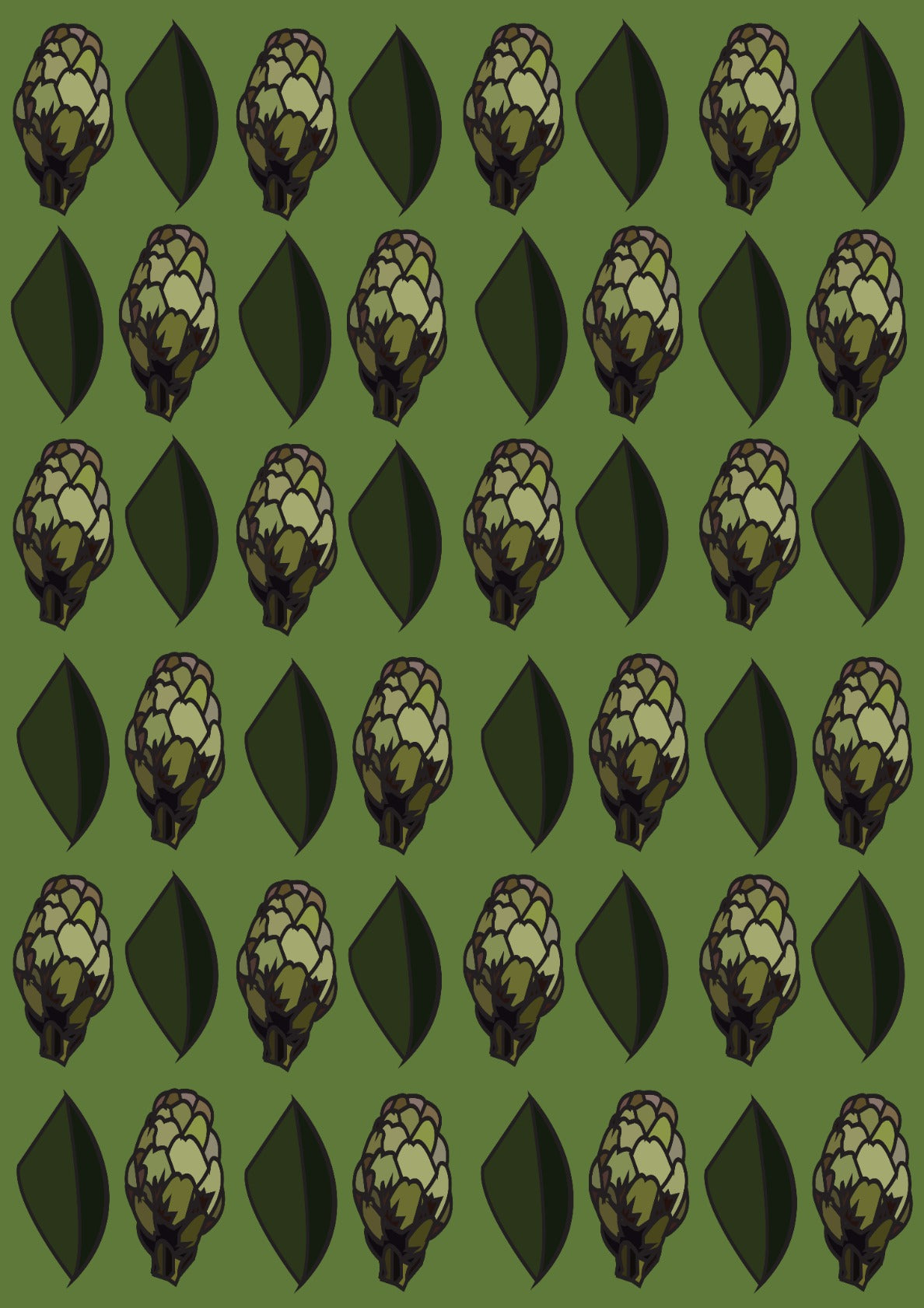 Artichoke Vegetable Plant Botanical Pattern