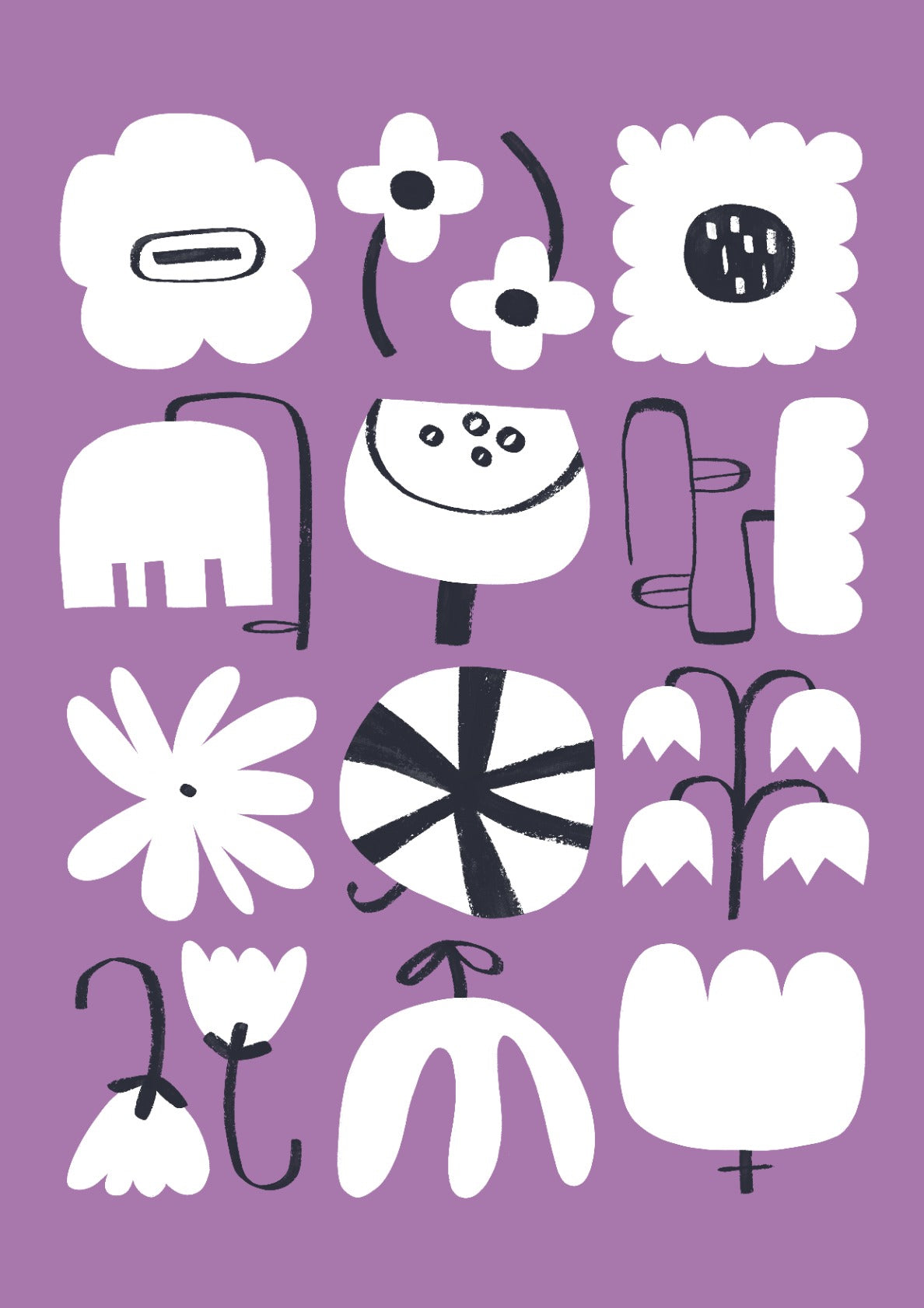 Square flowers (mauve)