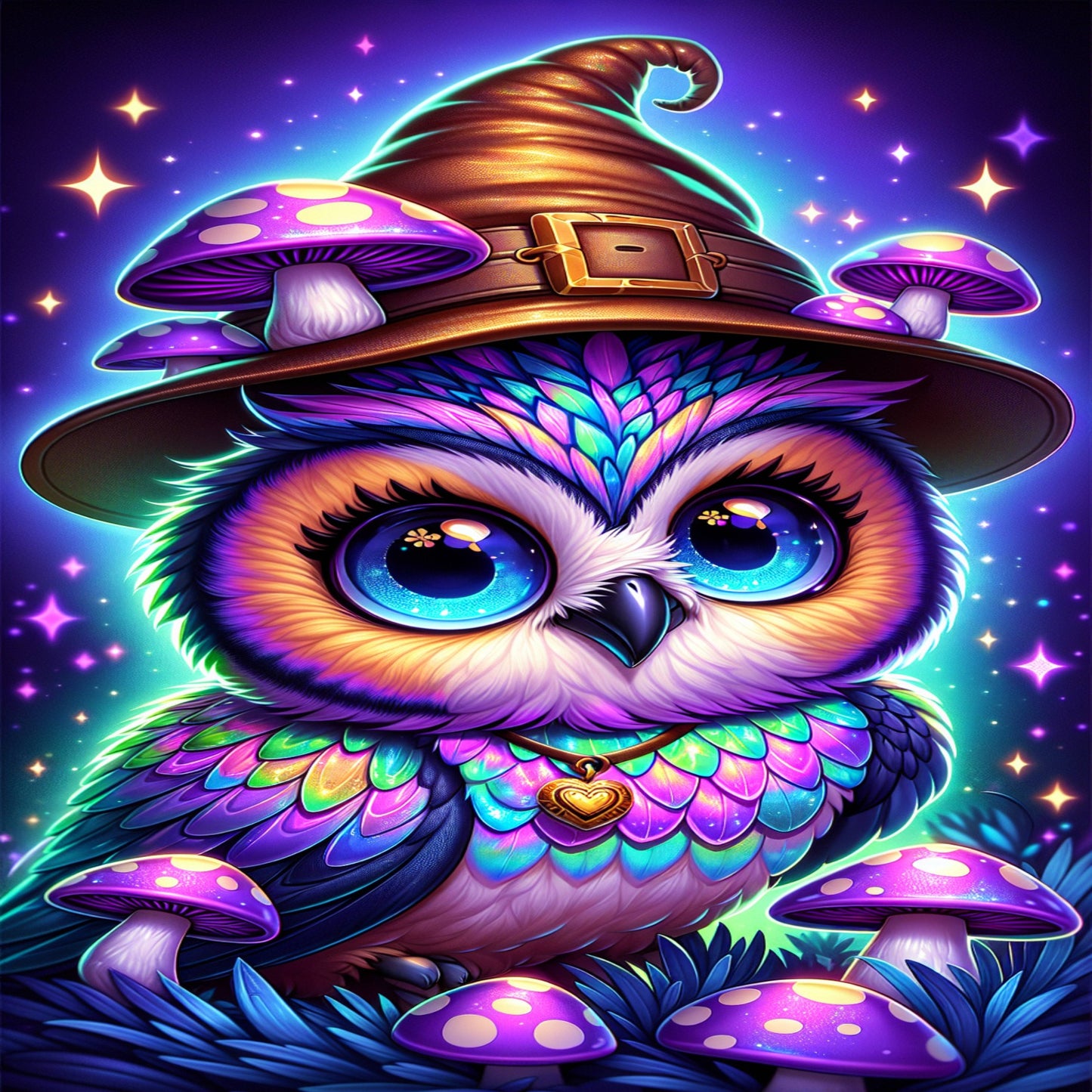 Magical Owl with Hat halloween