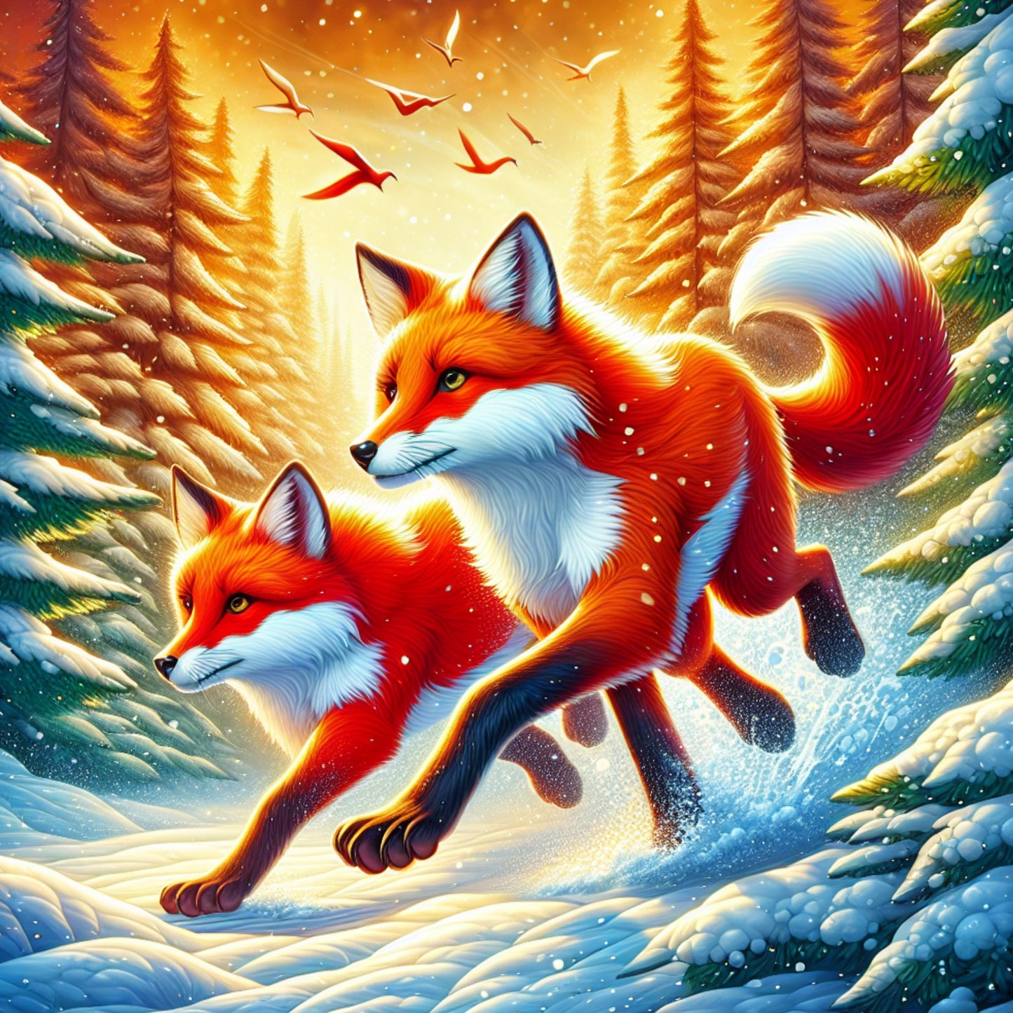 Red Foxes in Winter