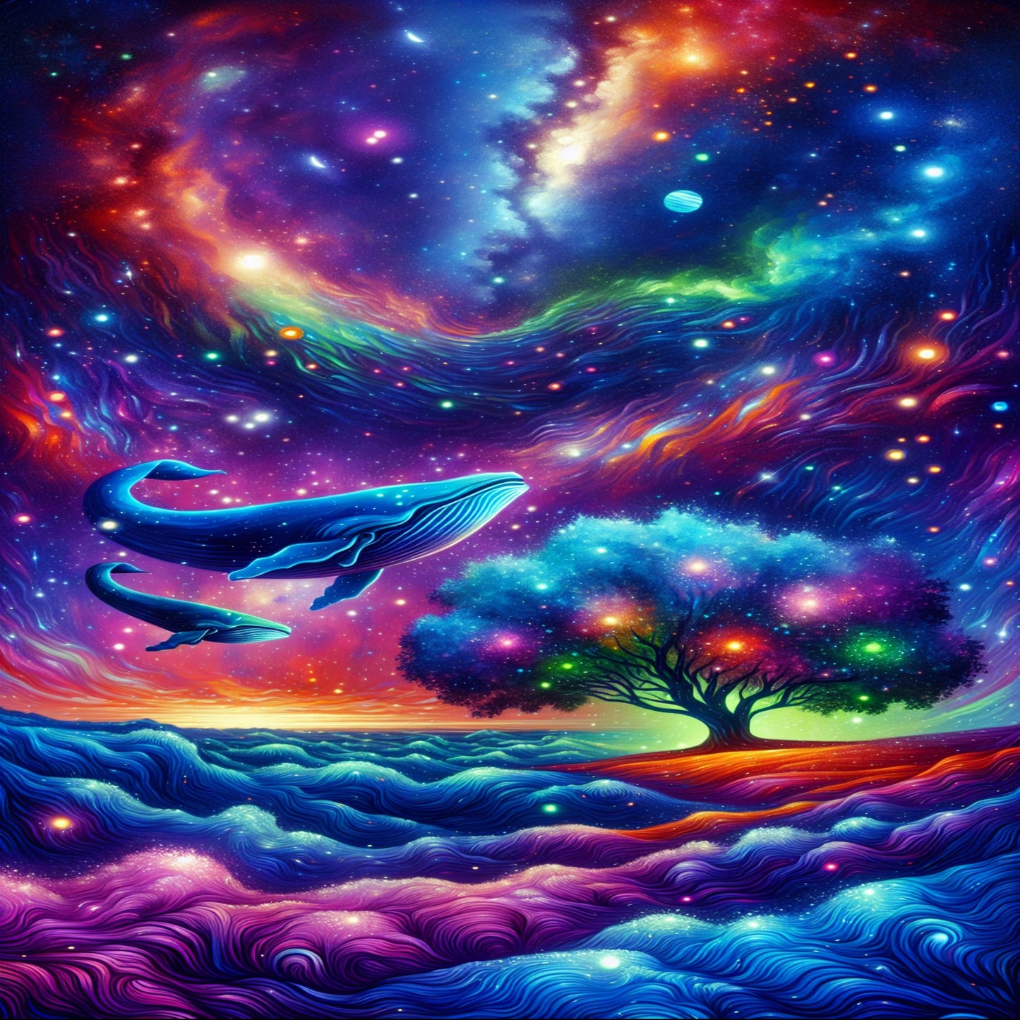 Dancing Night Stars is a beautiful and majestic painting