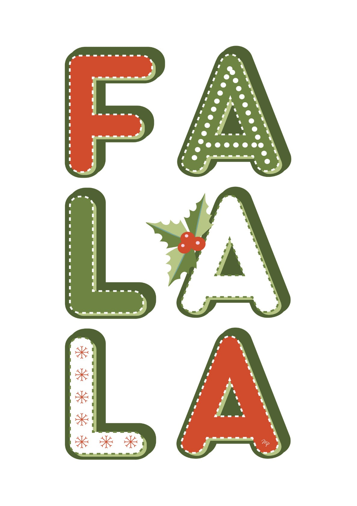 Fa La La Xmas typography
