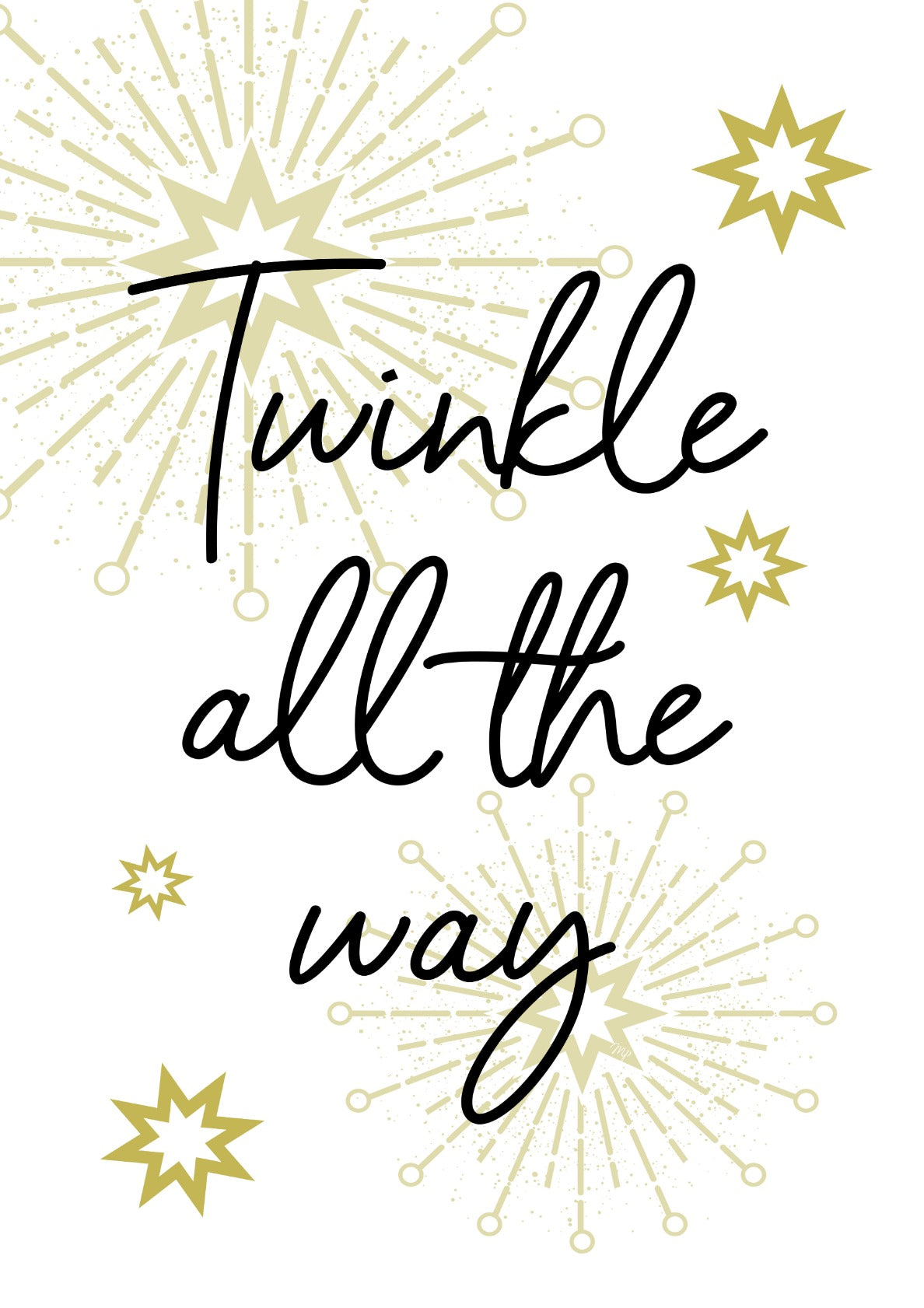 Twinkle all the way xmas typography