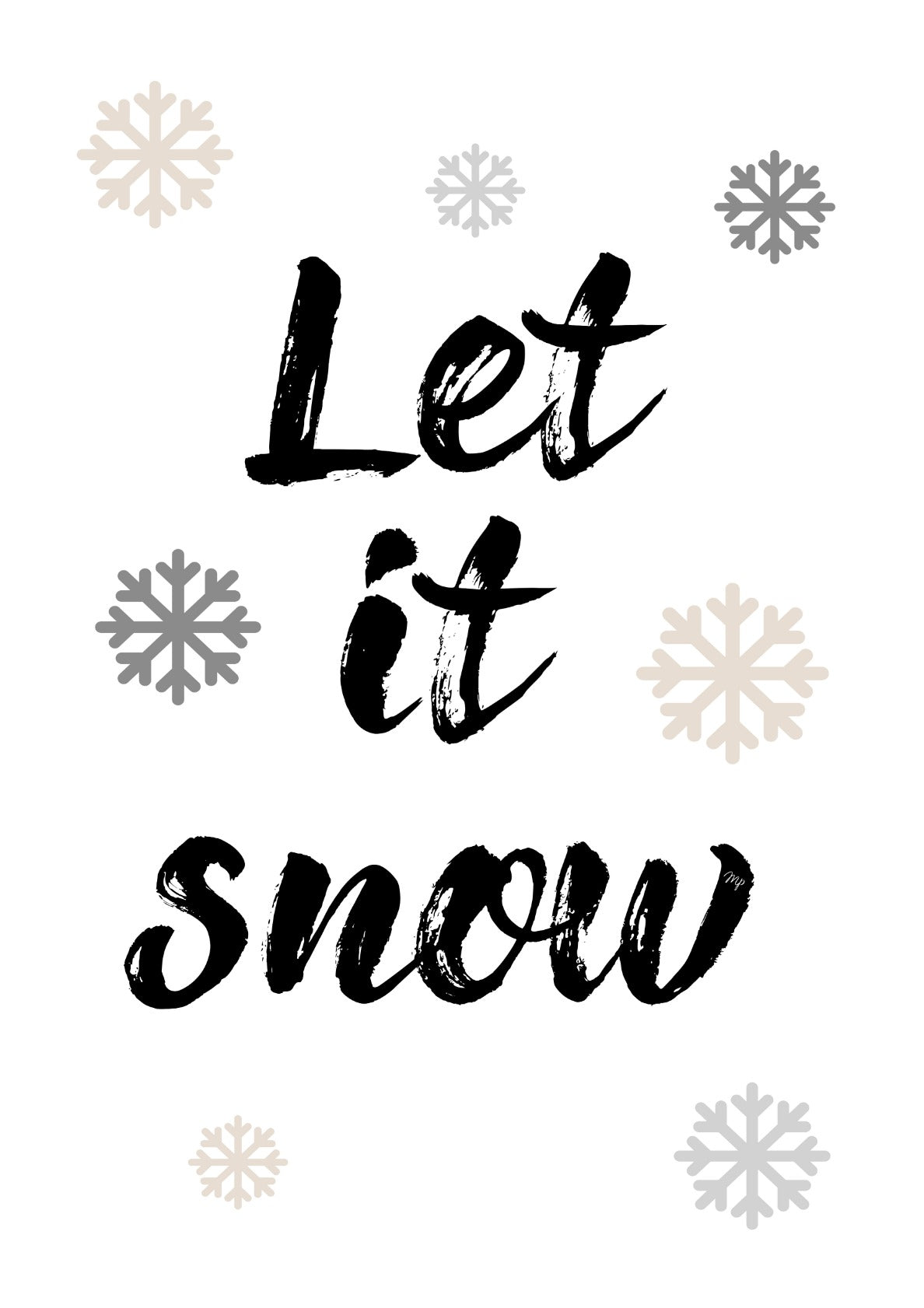 Let it snow xmas typography