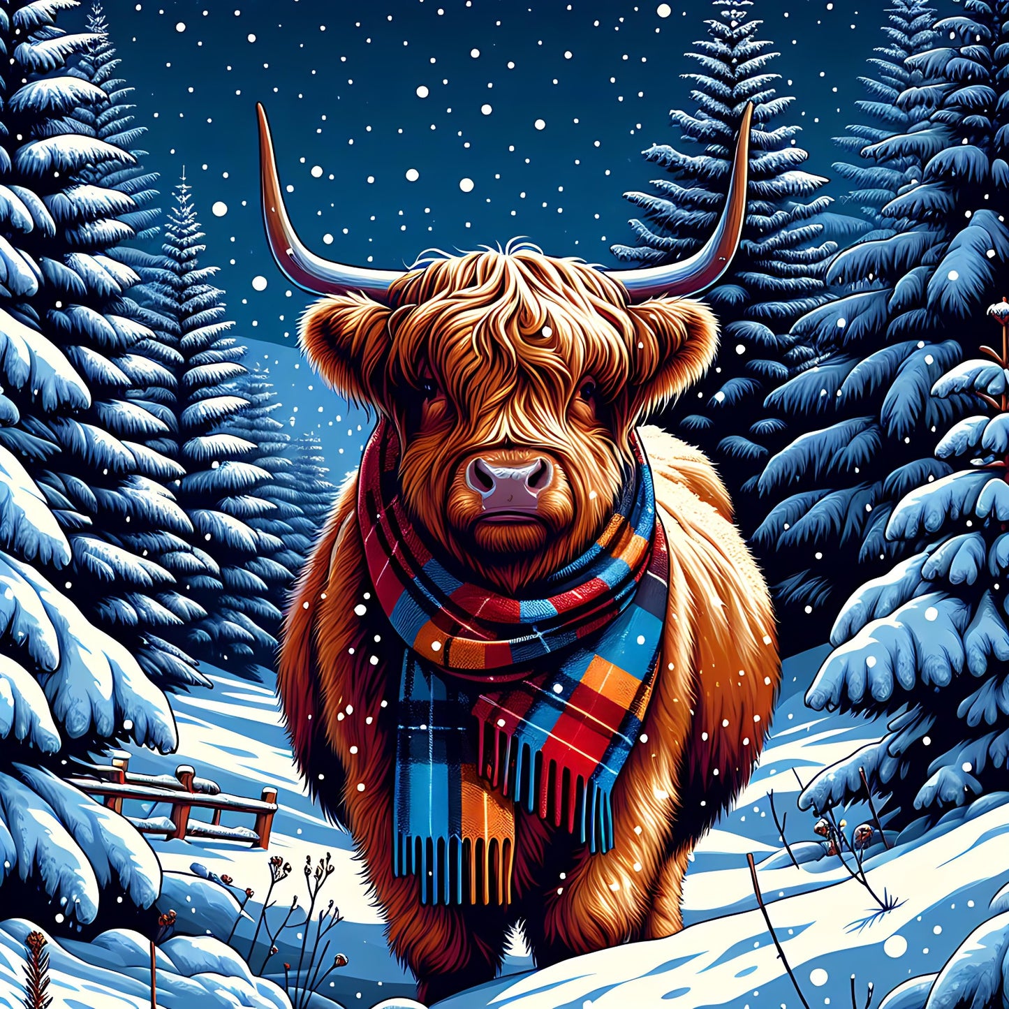 Christmas Highland Cow