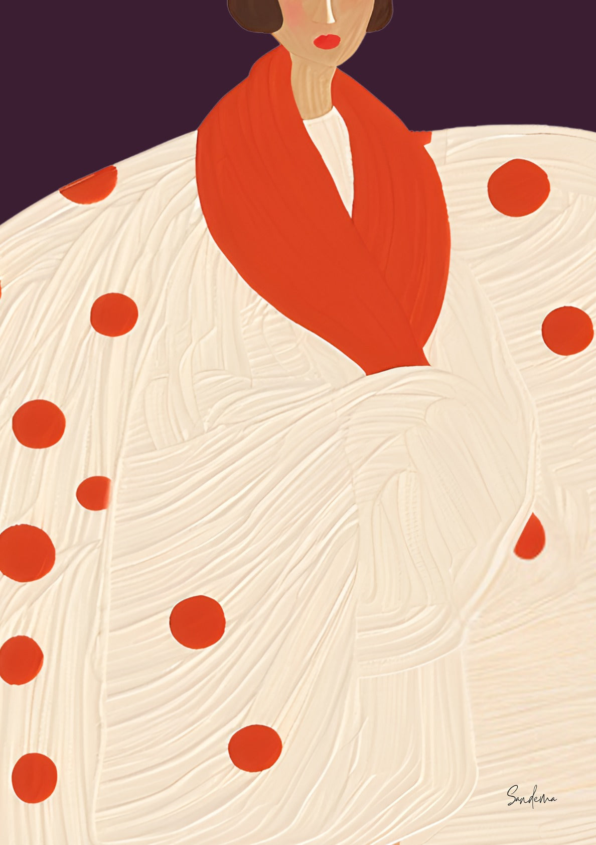 Miss Louise In Red Dots Coat