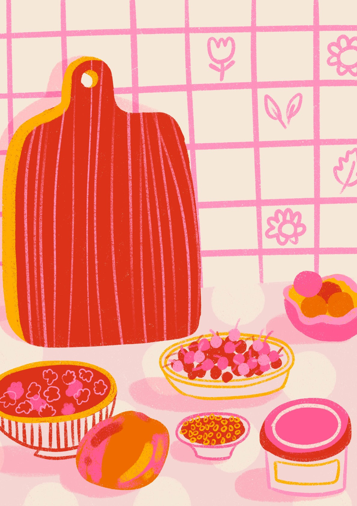 Charming Pink Kitchen Art
