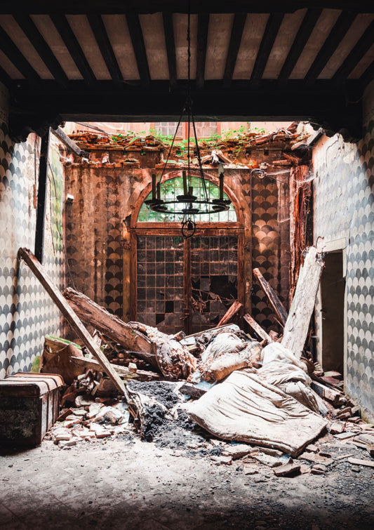 Abandoned House with Collapsed Roof