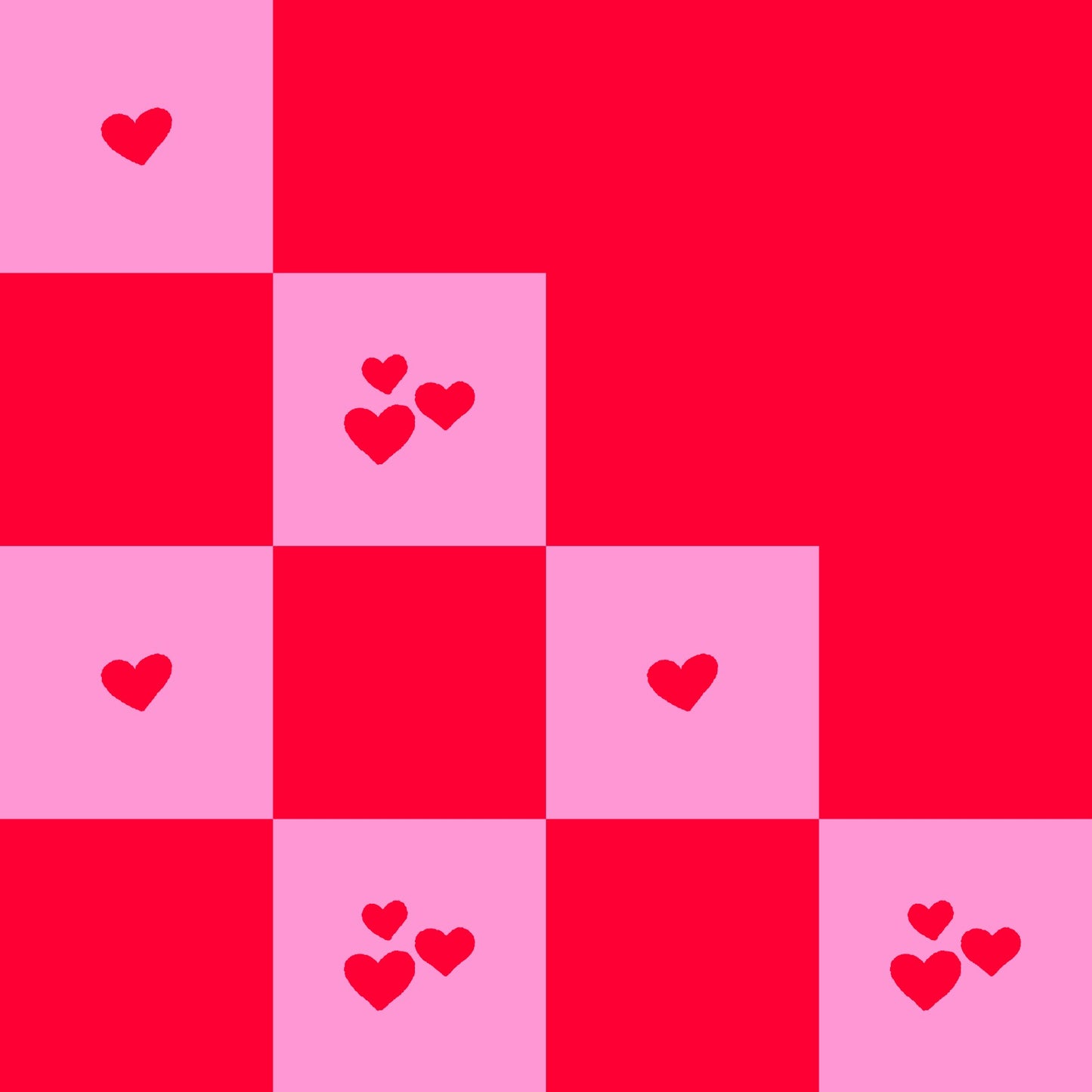 Broken grid with hearts