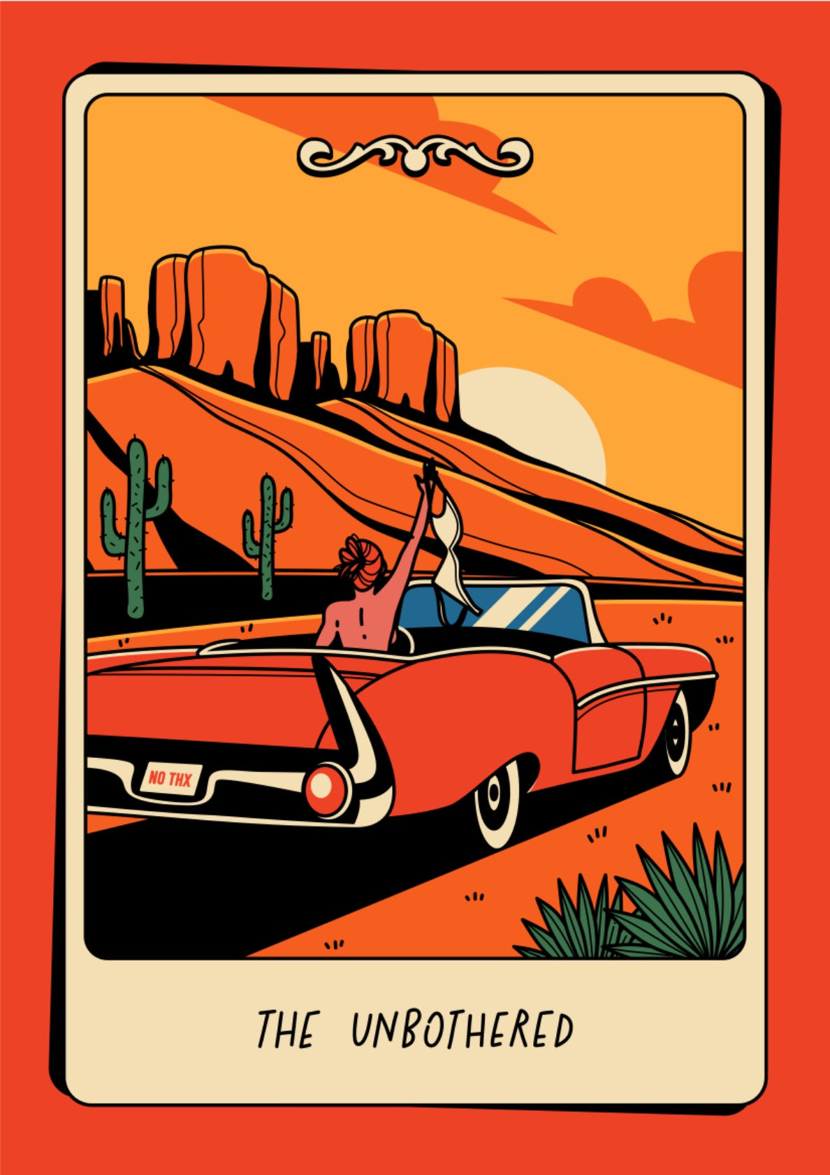 The Unbothered Bookish Print in red