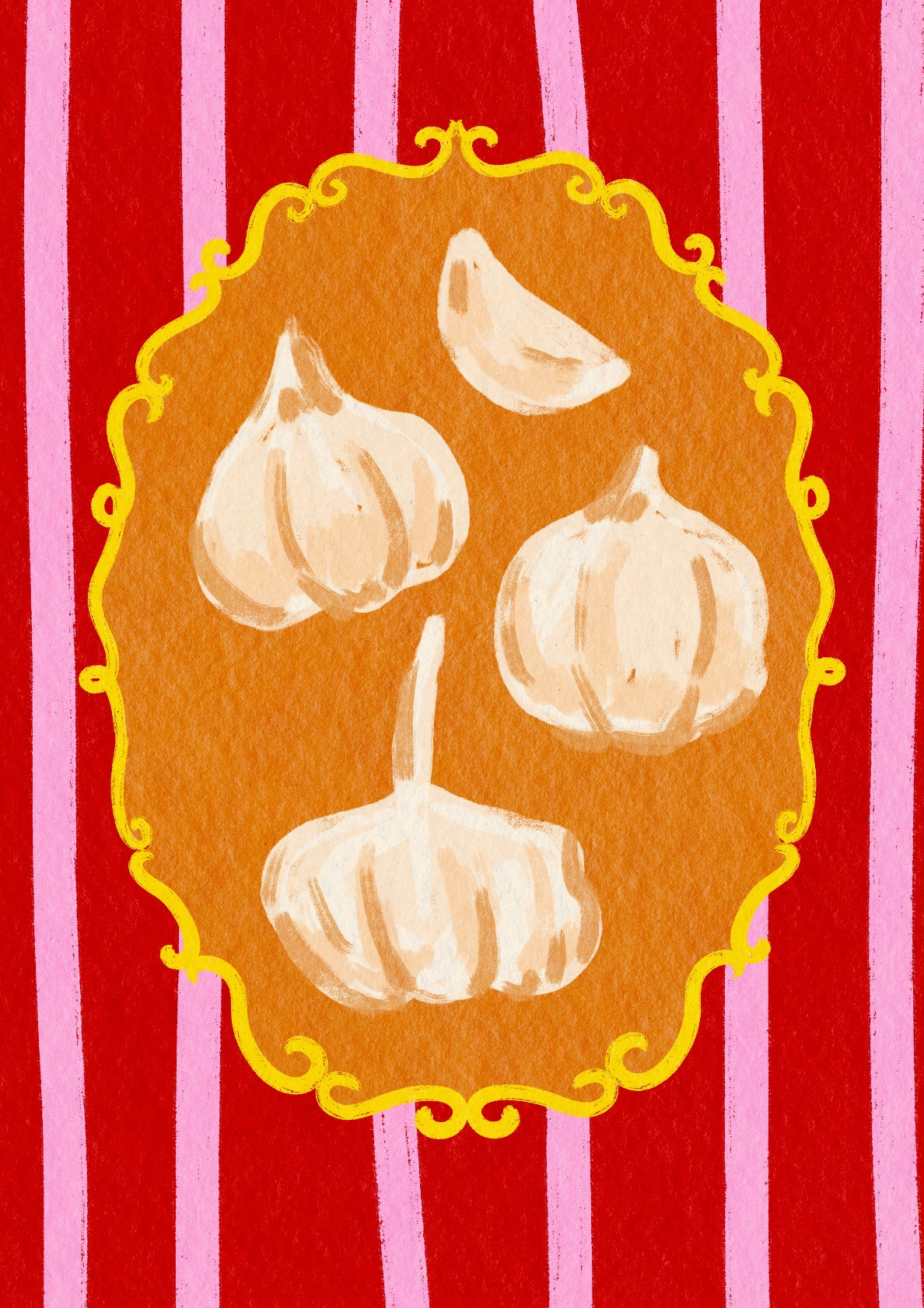 Whimsical Garlic Illustration