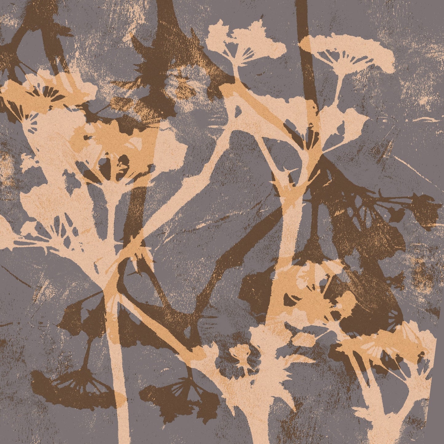 Summer shadows. Flowers in beige, brown, taupe.