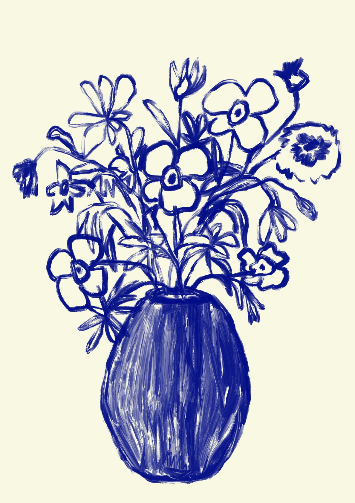 Blue Flowers Vase