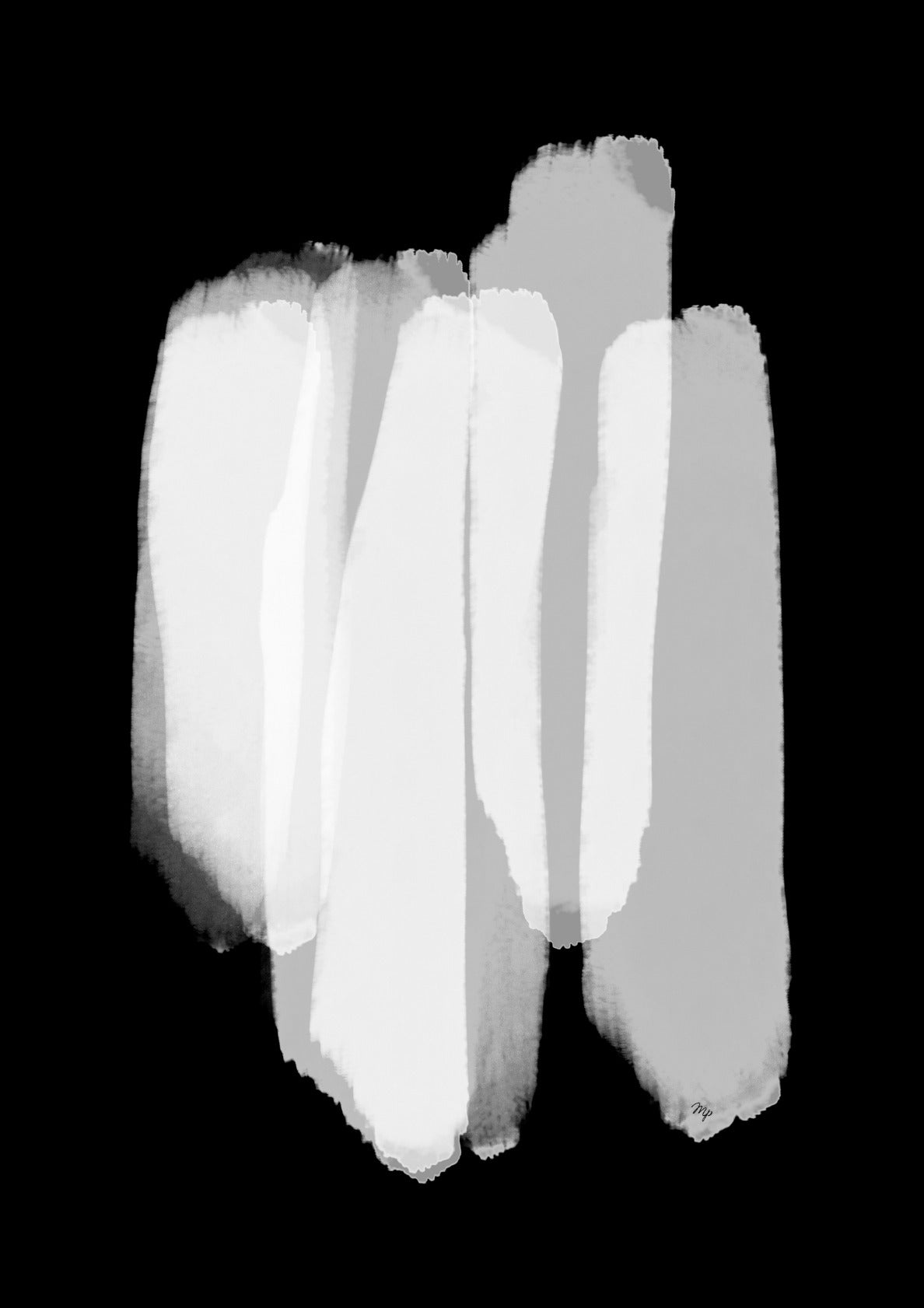 Abstract White Paint Strokes