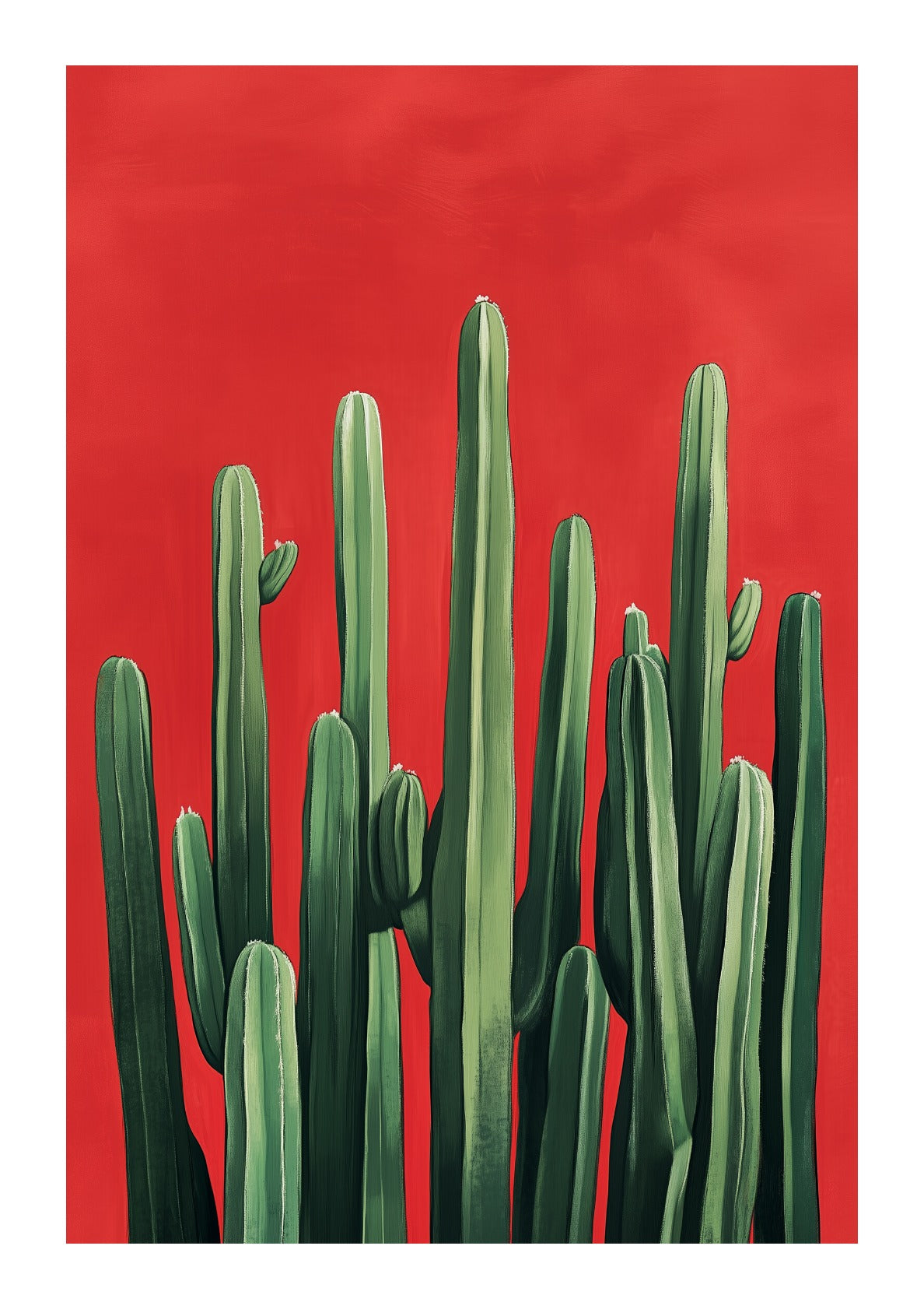Cactus on Bold Red