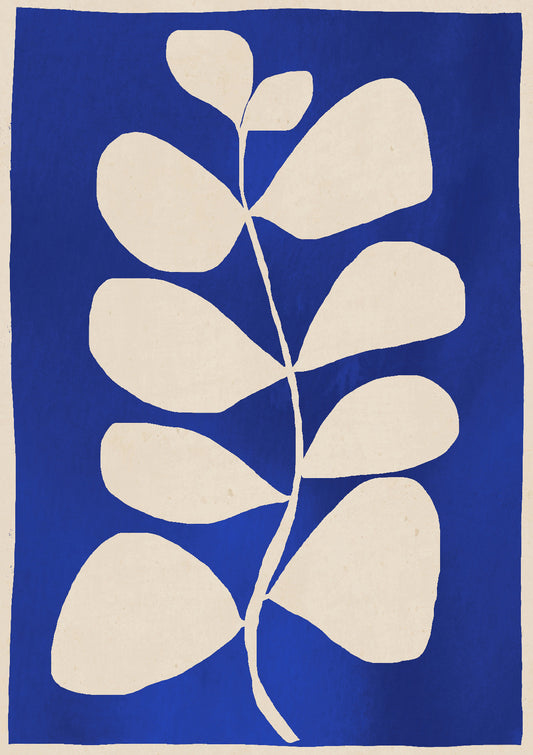 Abstract Minimal Plant Cobalt Blue