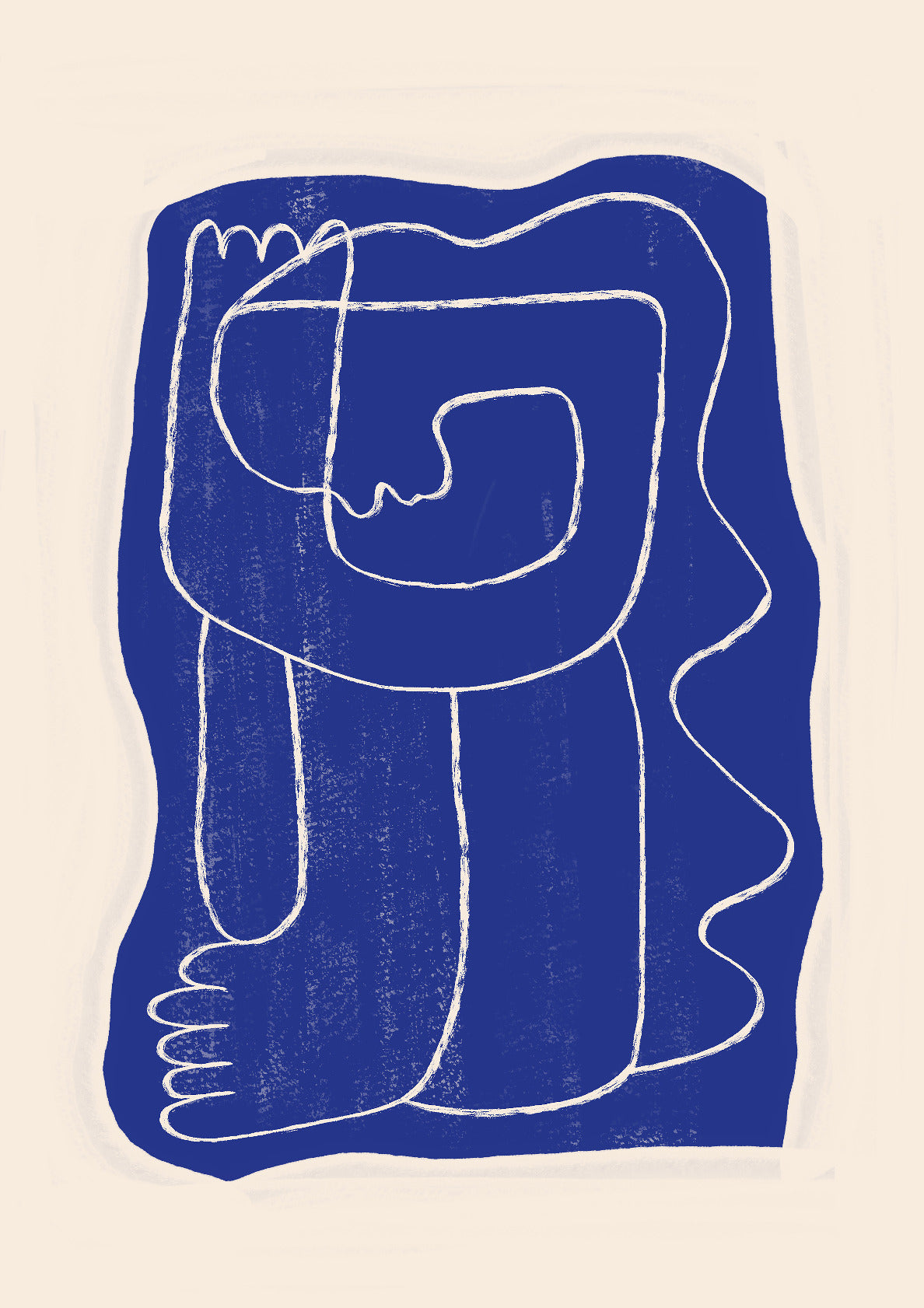 Abstract line art Figure 7  Cobalt Blue
