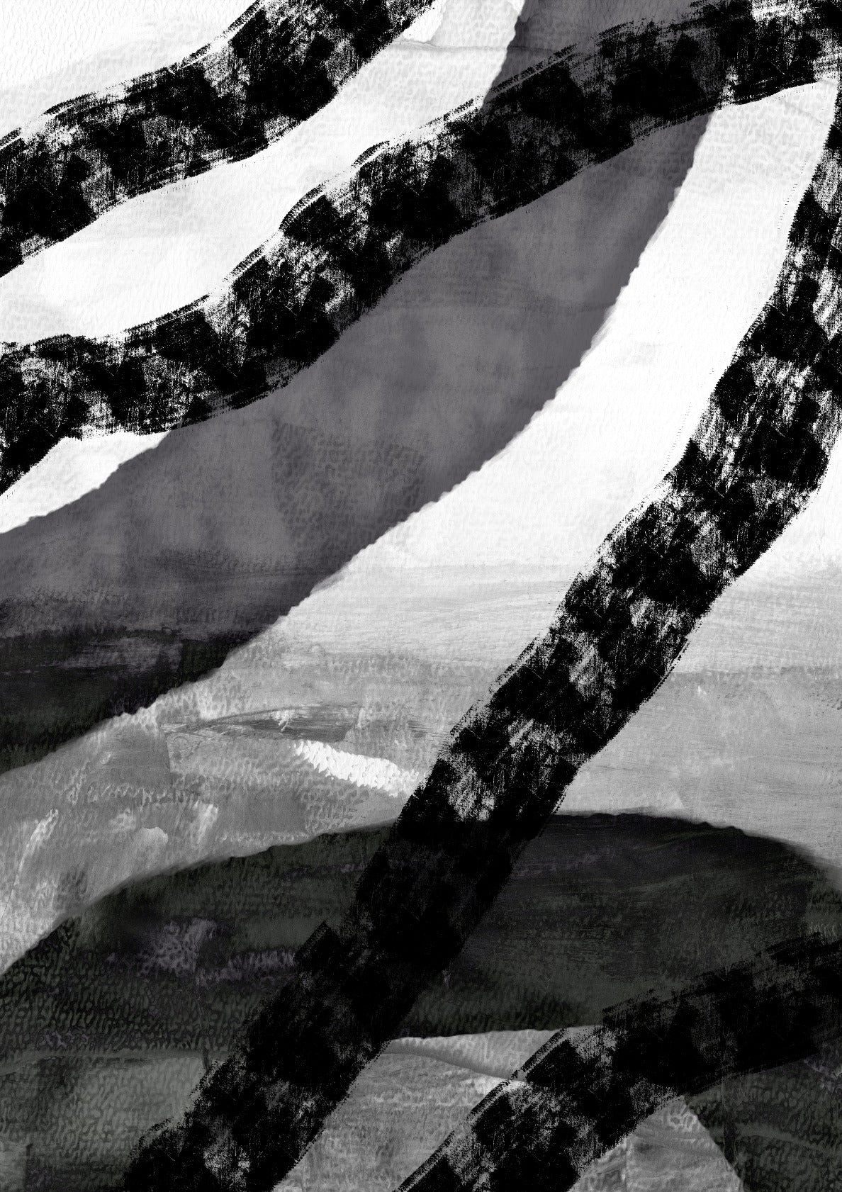 Connection. Minimalist abstract in black and white.