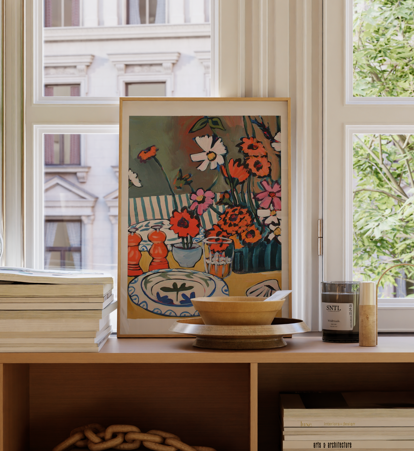 Pink, Orange, White Flowers