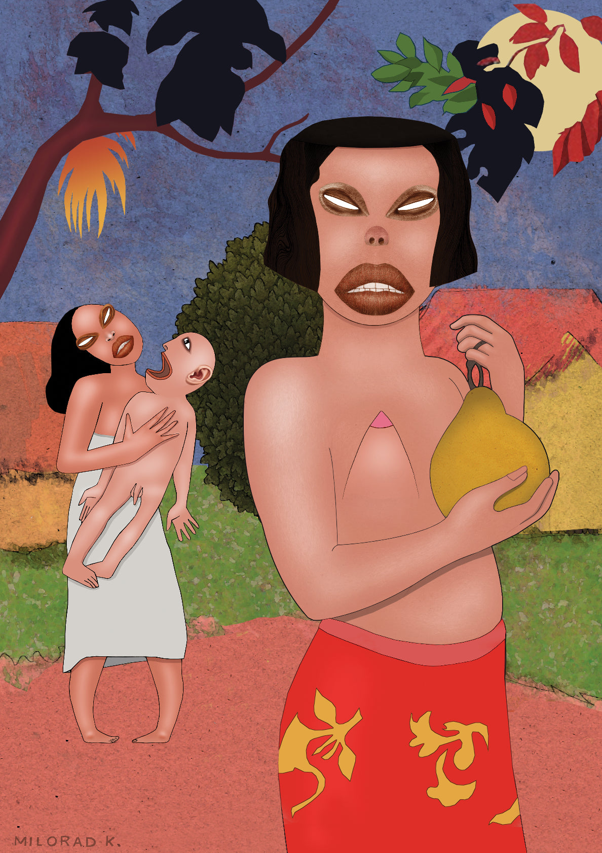 Woman Holding a Fruit