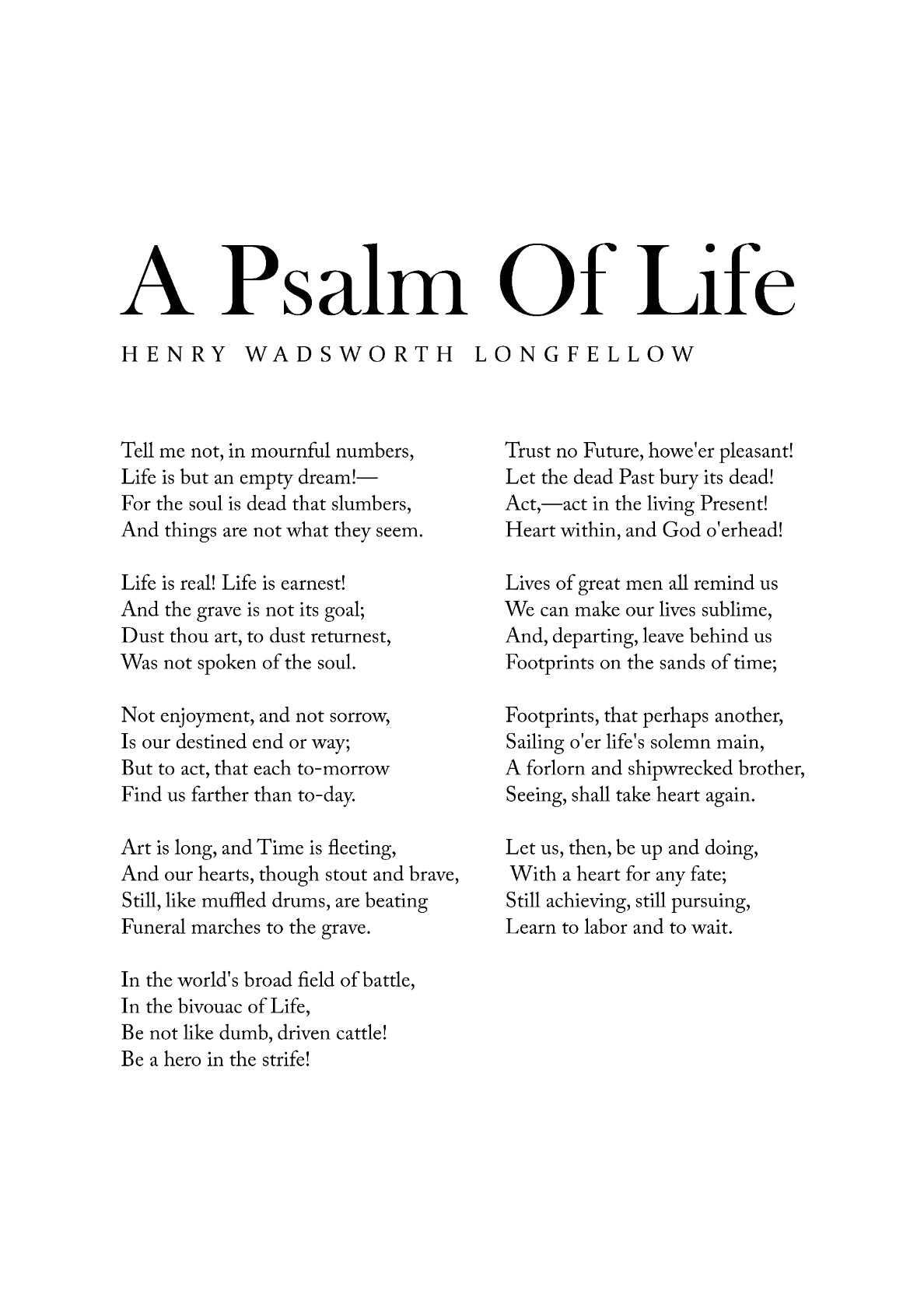 A Psalm Of Life