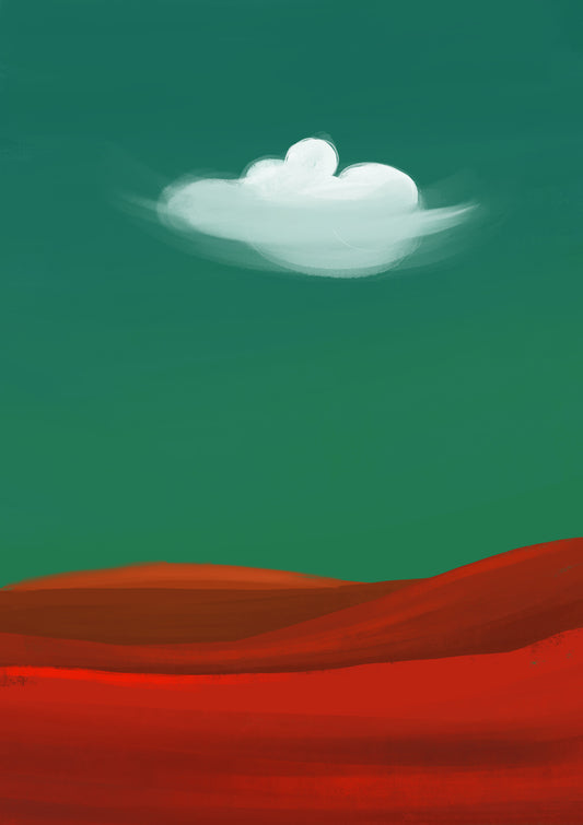 A Happy Cloud Over The Desert