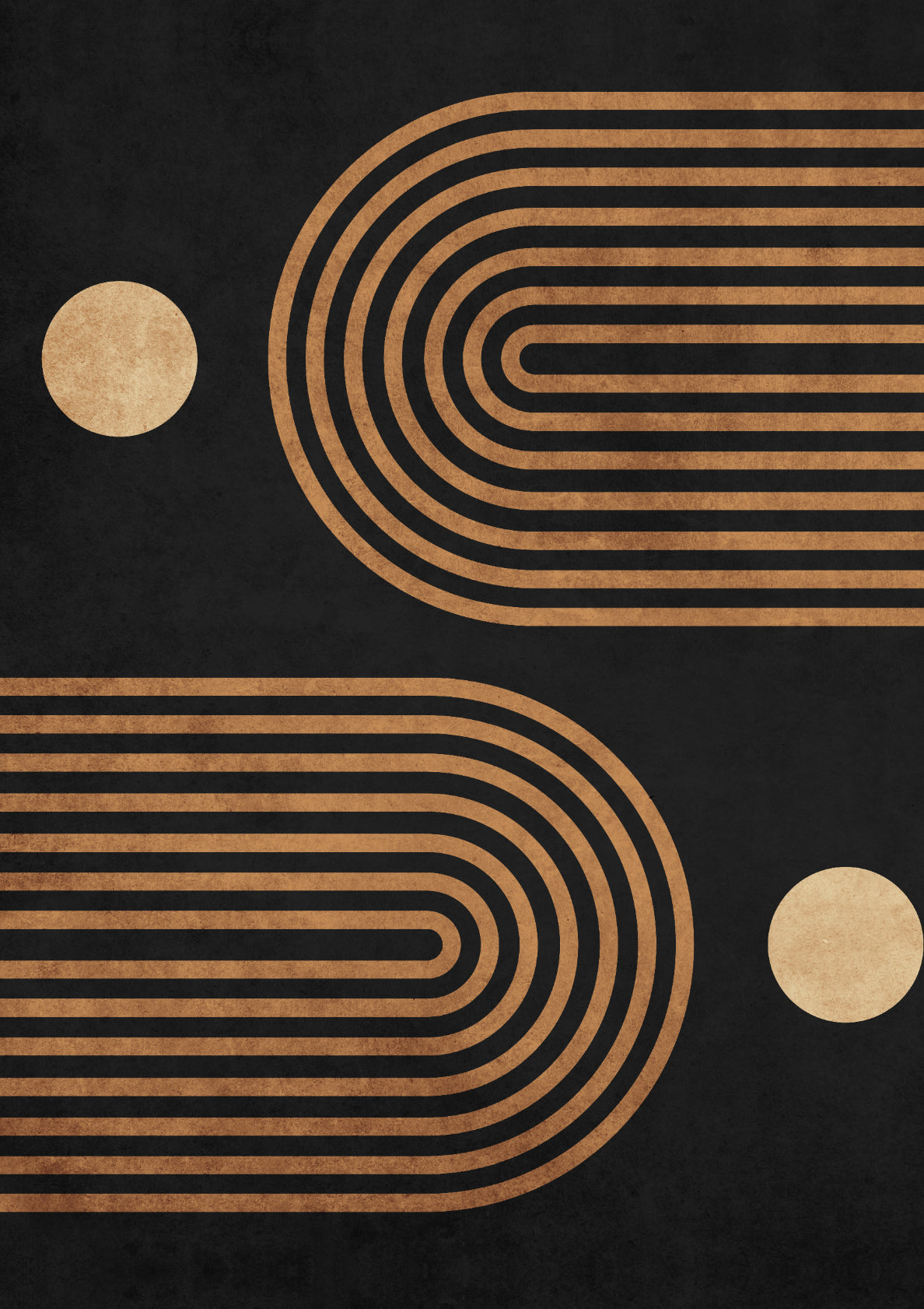 Mirrored Arches on Black - Horizontal