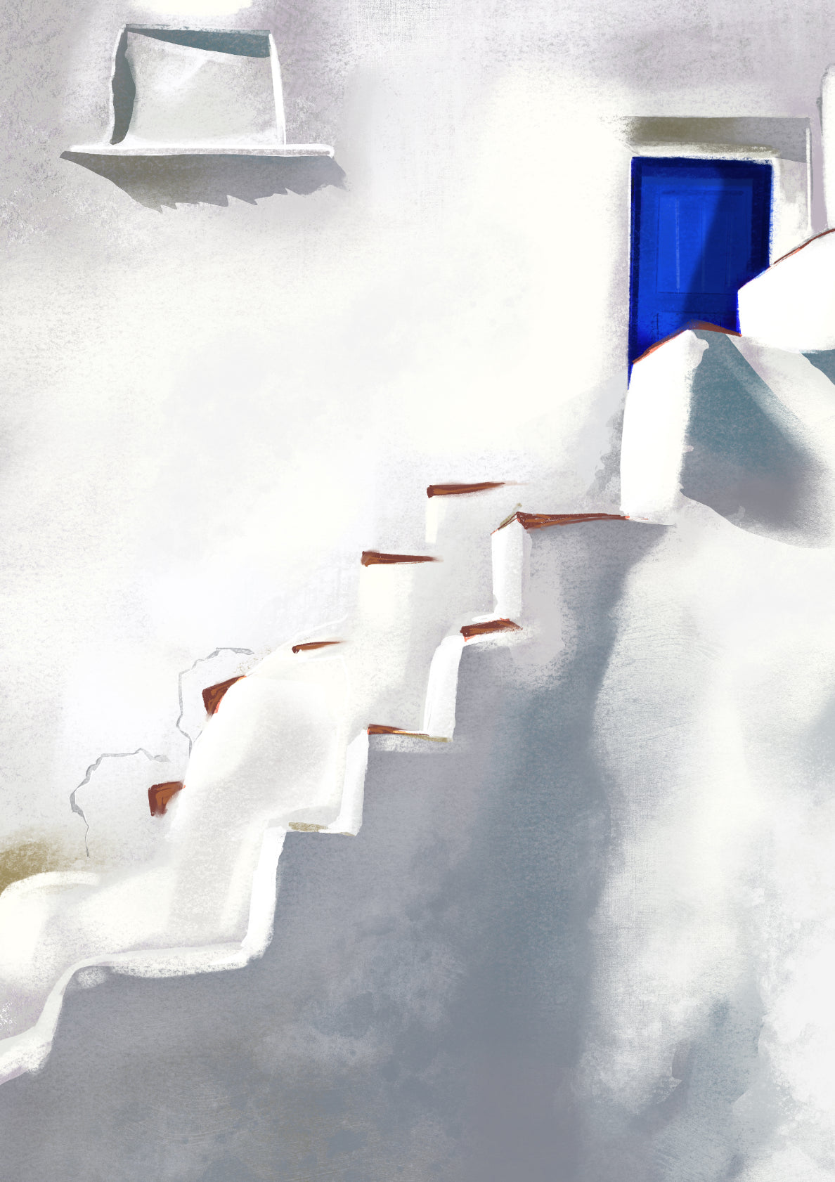 Ragged Steps to The Blue Door, Santorini