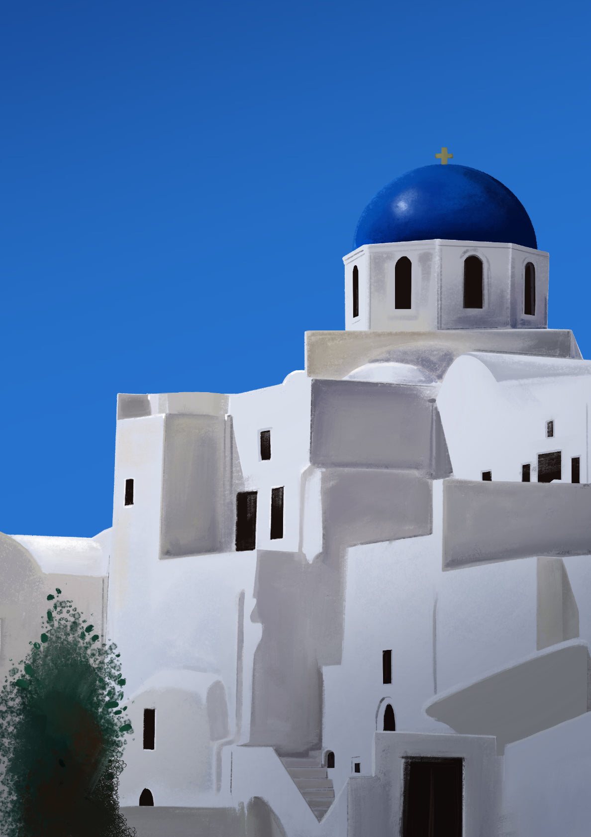 The Blue Dome Church of Oia, Santorini