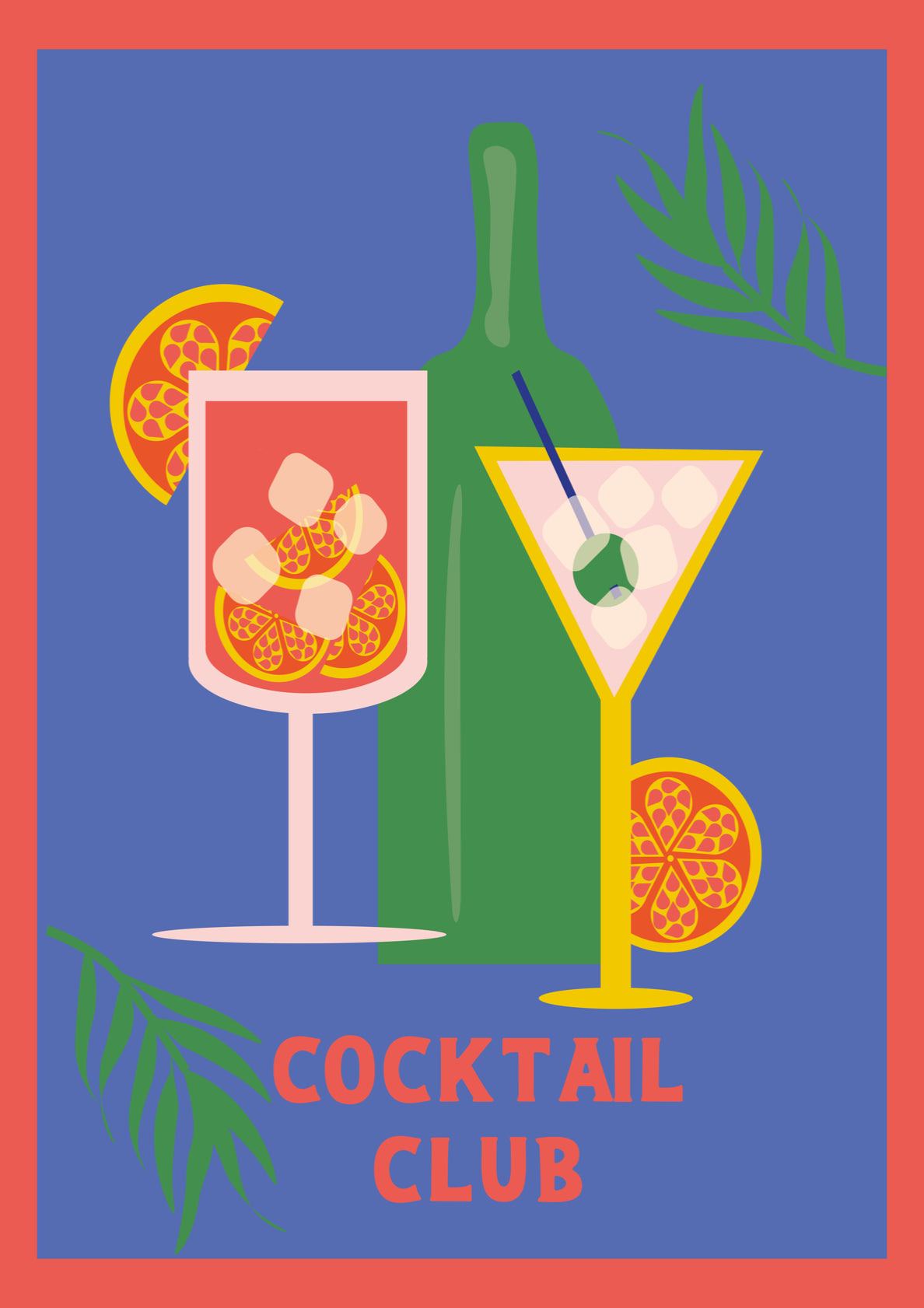 Cocktail club in blue