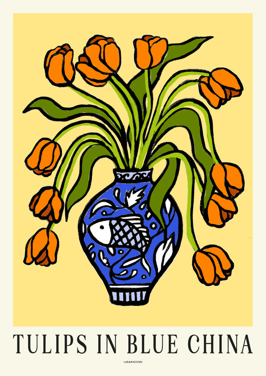 Tulips in Blue China