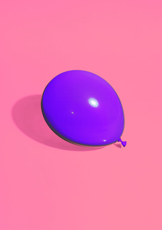 Purple balloon on a pink background / Pop art style photo print