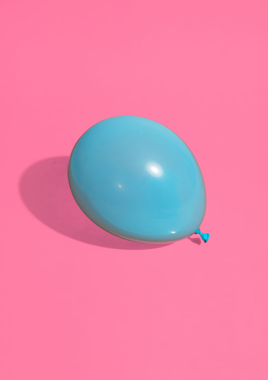 Mint green balloon on a pink background / Pop art style photo print