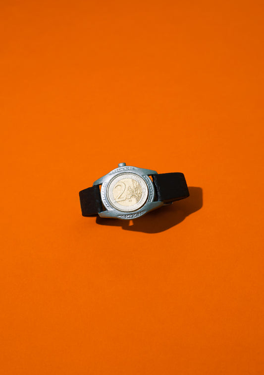 Time is money / A watch with coin as a clock face / Pop art style photo print