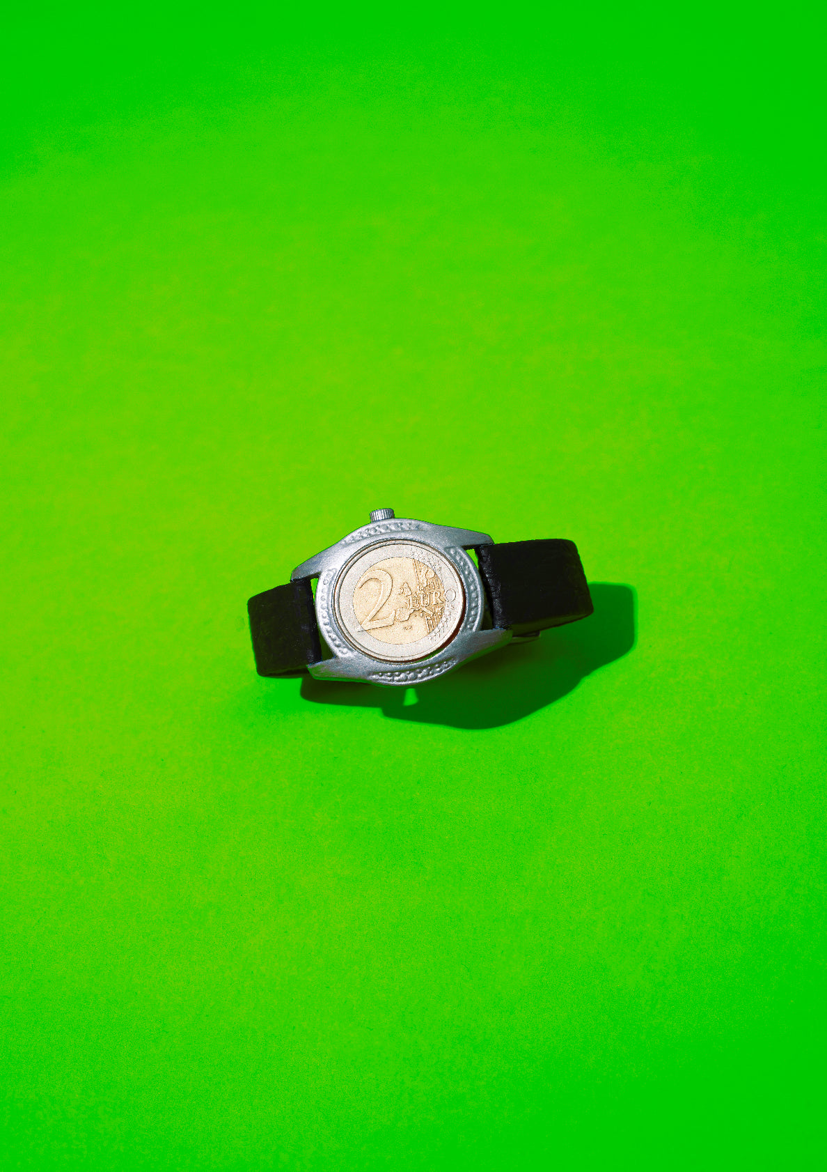 Time is money / A watch with coin as a clock face / Pop art style photo print