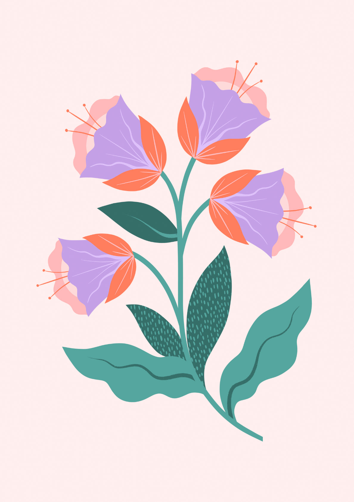 Purple Abstract Flora