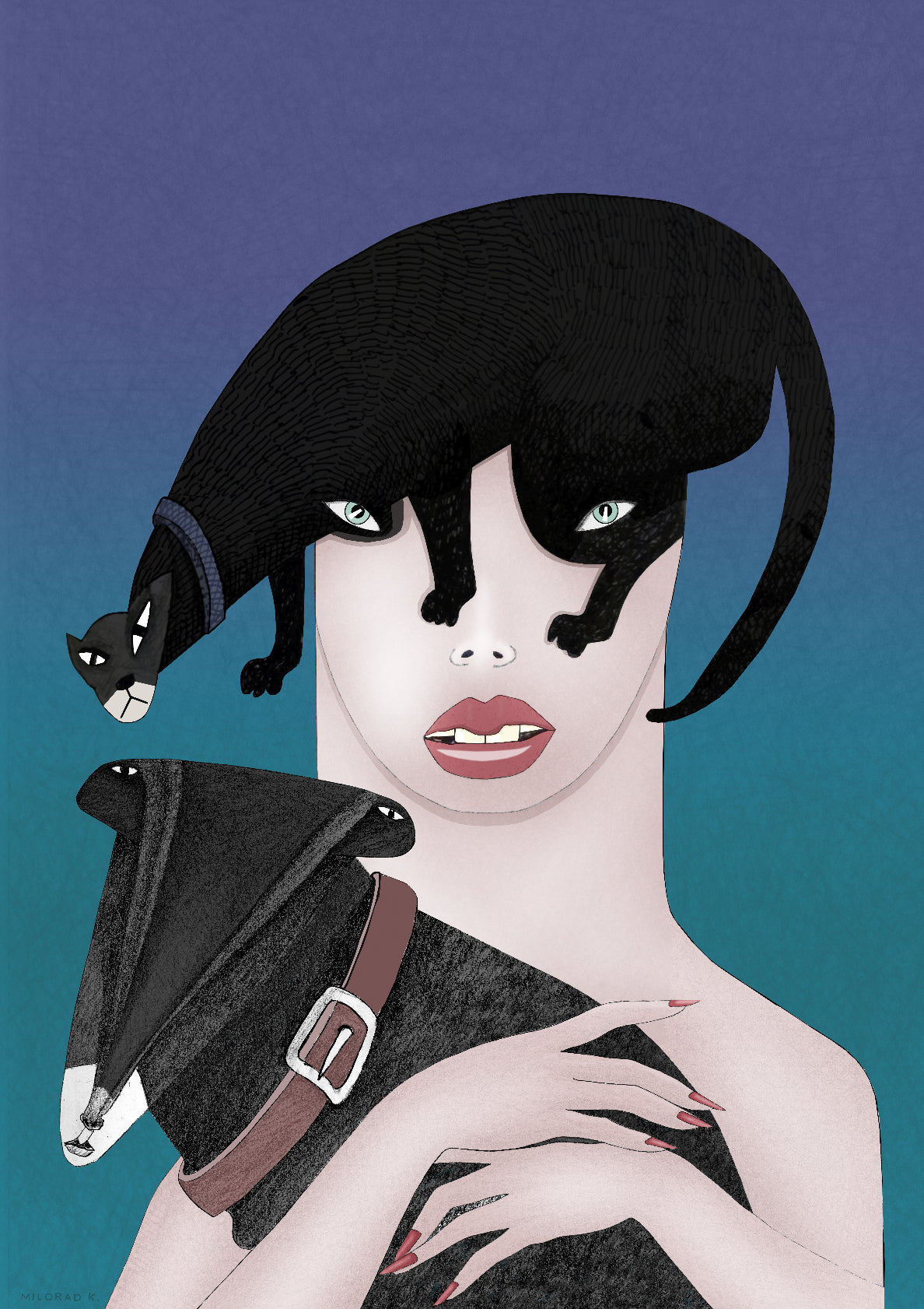 The Girl with the Dog and the Cat