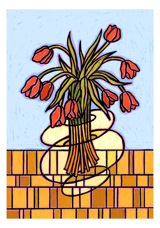 Tulips in Bubble Vase