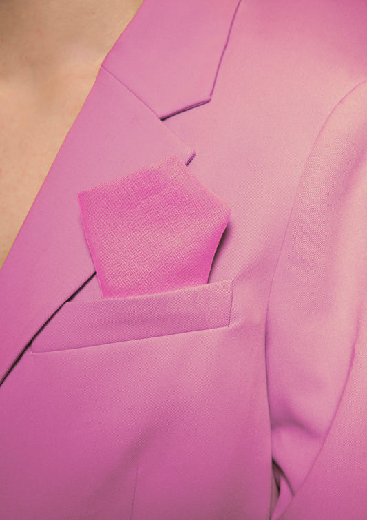 Boss lady with blazer and tissue in pocket / pop art style photo print