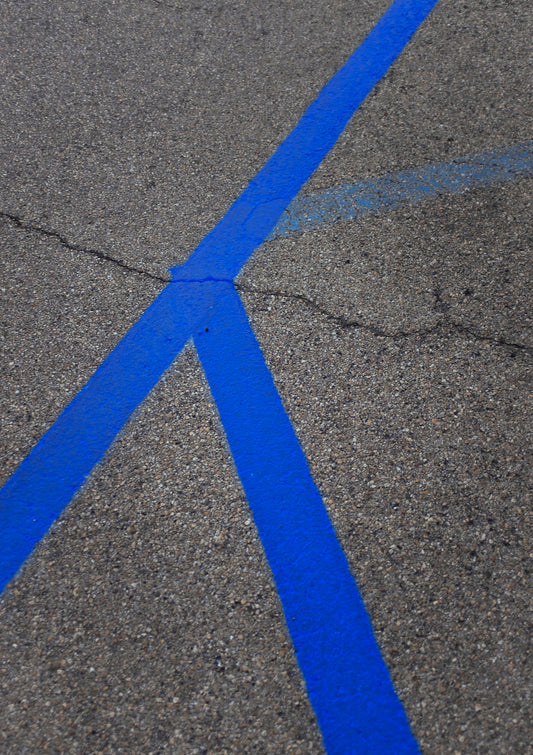 Blue geometric lines / minimal photo print