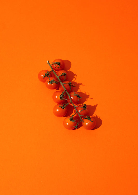 Red cherry tomatoes / pop art style photo print