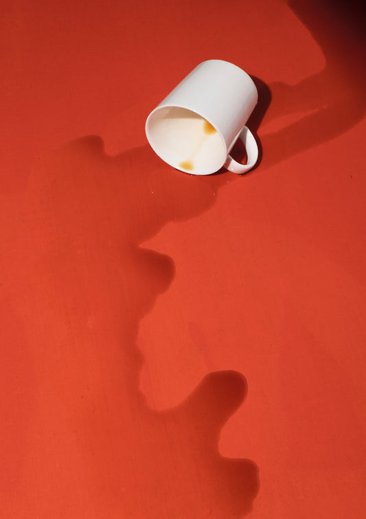 Fallen coffee cup / pop art style photo print