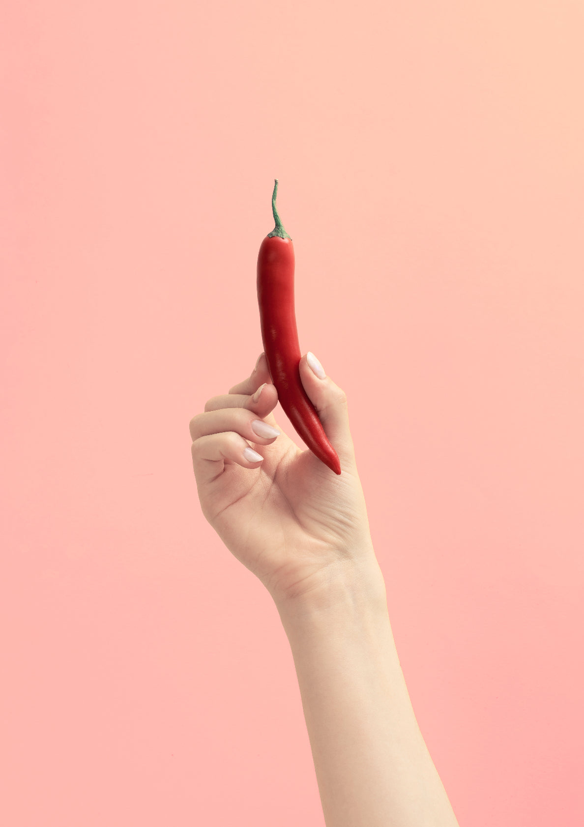 Hand holding chili / pop art style photo print